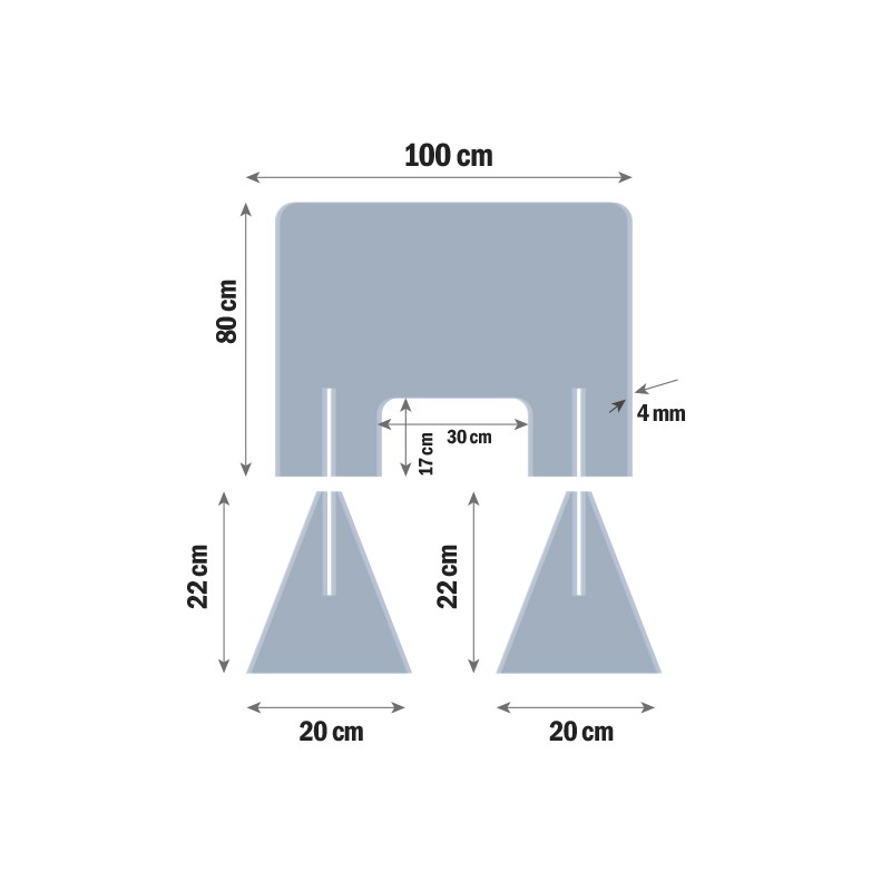 Mamparas Metacrilato 4 mm - Peana - Mold