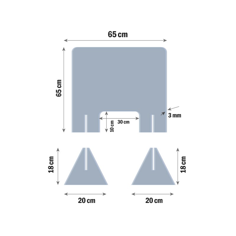 Mamparas Metacrilato 3 mm - Peana - Mold3