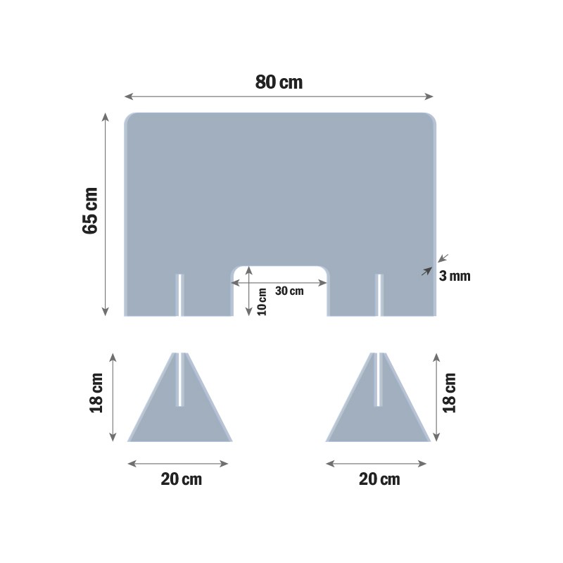 Mamparas Metacrilato 3 mm - Peana - Mold3