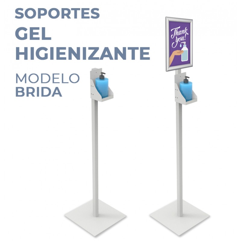 Soporte con Cartel para Dispensador Gel - Brida